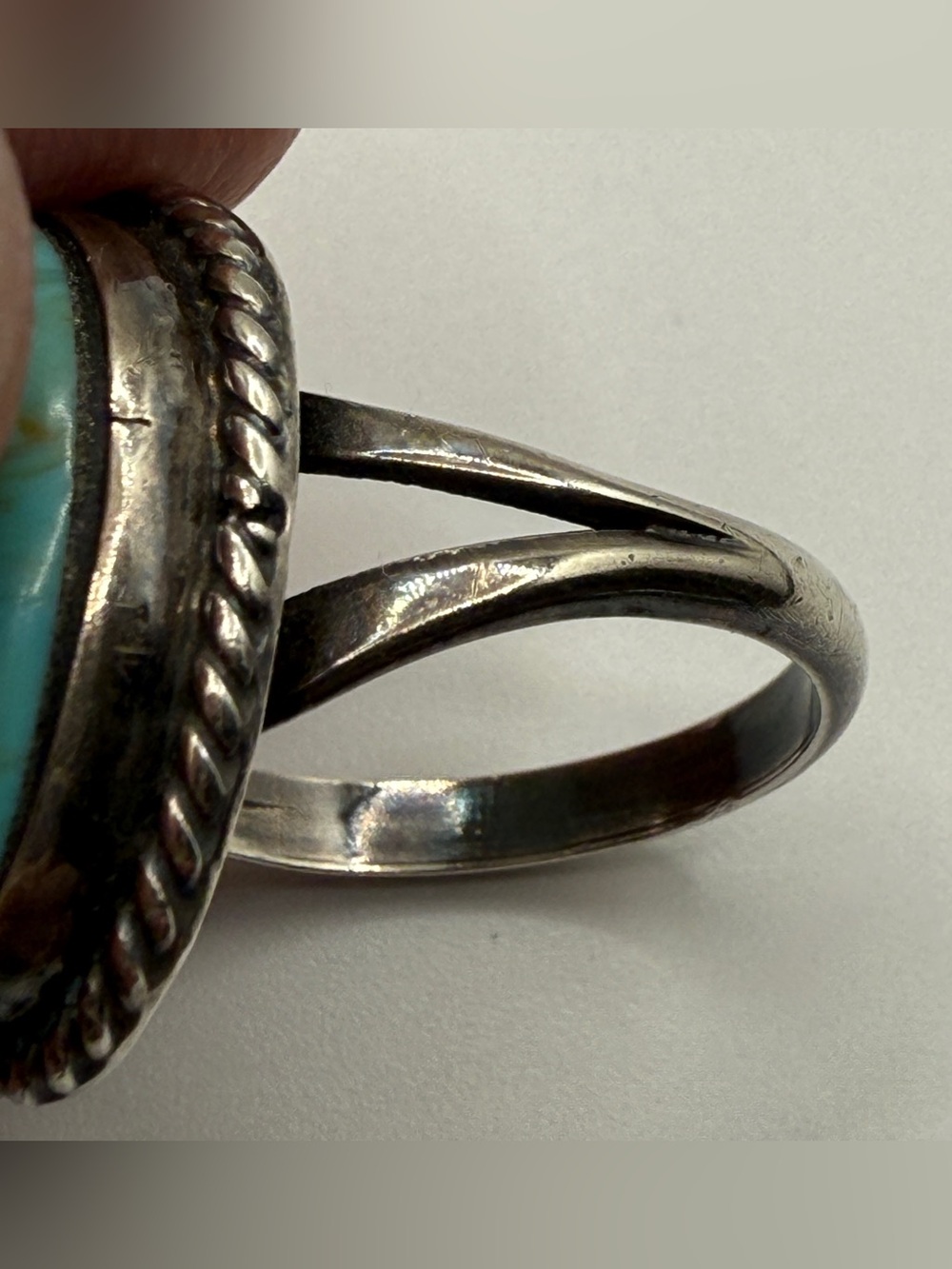 Vintage Navajo Sterling Silver Turquoise Ring 925 size 6.5 Really pretty stone! - Picture 7 of 14